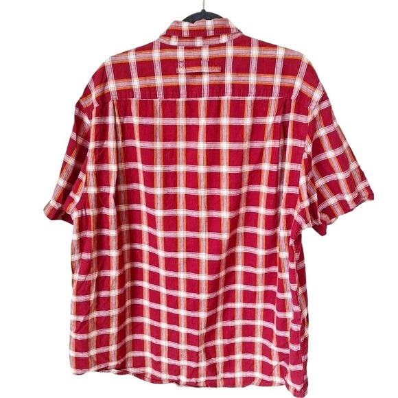 Duluth Short Sleeve Camp Shirt Men Size XL Red Plaid Hemp Organic Cotton Grunge - Picture 5 of 5